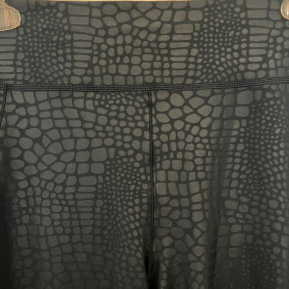 Sweaty Betty Womens Croc Print Embossed 7/8 Athletic Leggings XL Teal Blue NWT - Picture 5 of 13